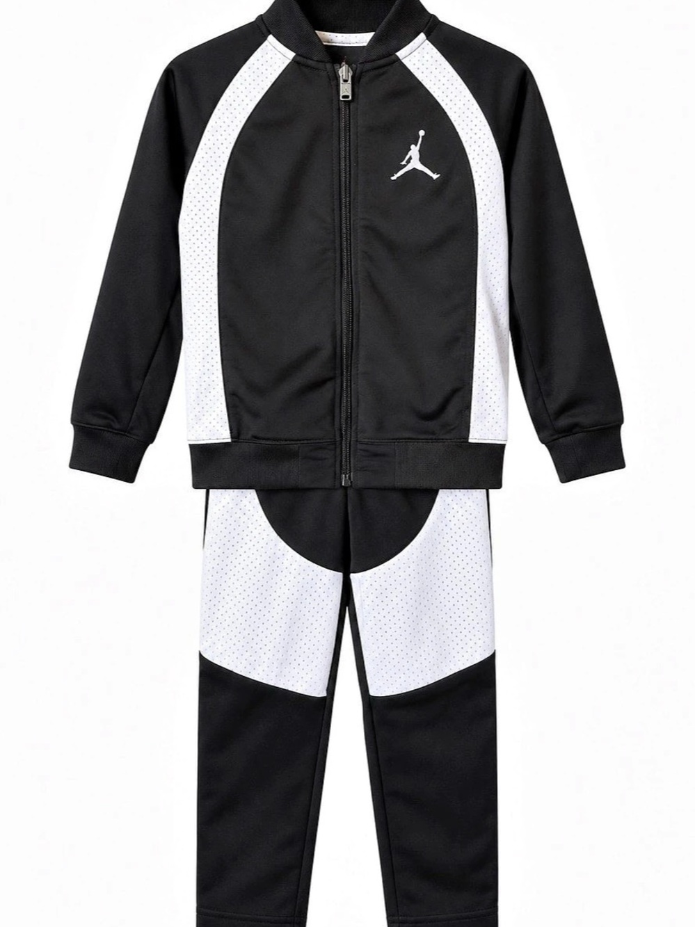 Jordan Boys 2PC Tracksuit Jacket Pants Black White Jumpman Size 4T LIKE NEW
